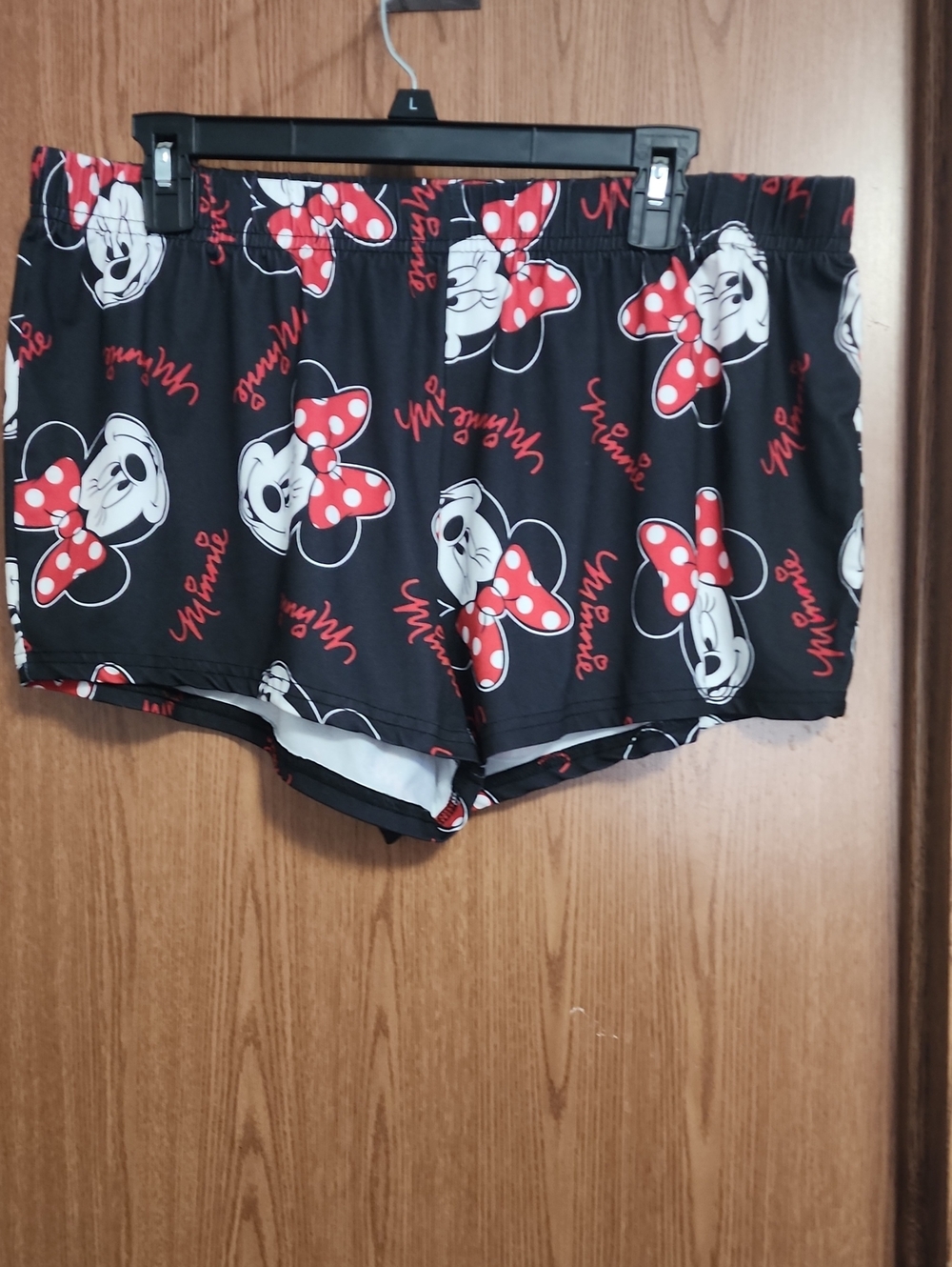 Disney Minnie Mouse Black Red Polka Bow Lounge Shorts